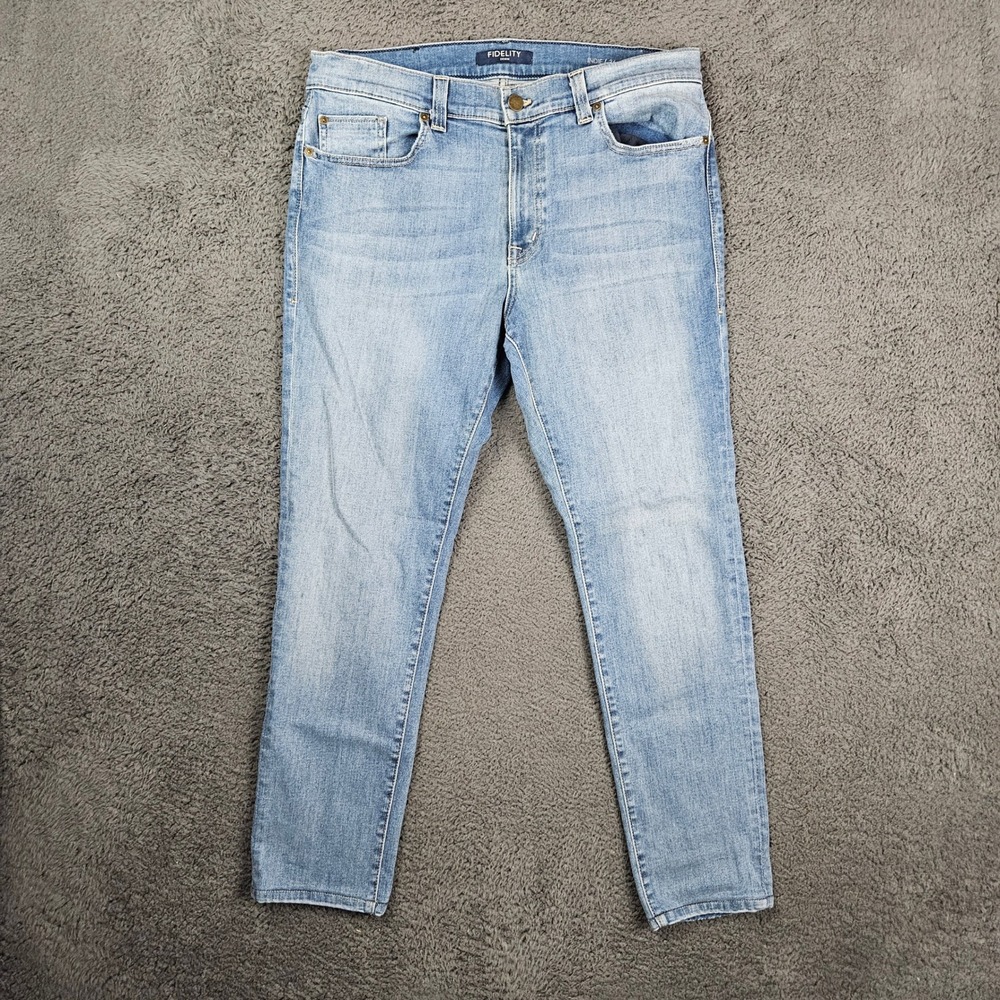 Fidelity Denim Indie Light Wash Blue Jeans Mens Size 36x30 Made in USA‎